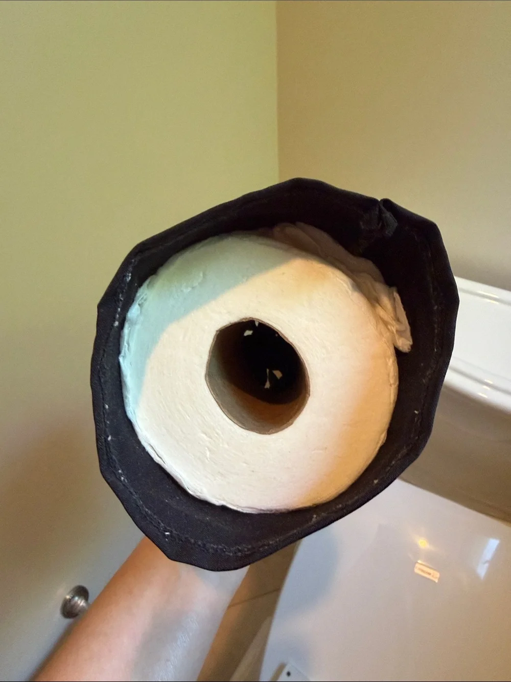 Toilet paper cover Black Drawstring Pouch with Gold “F” Monogram
